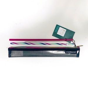 Rare Starbucks straws with pouch & straw cleaner